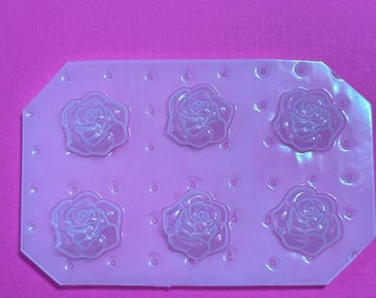 6pc Mini Spring Flowers Pointed Cabbage Rosette Rose Cabochon Flexible Plastic Mold For Resin Crafts