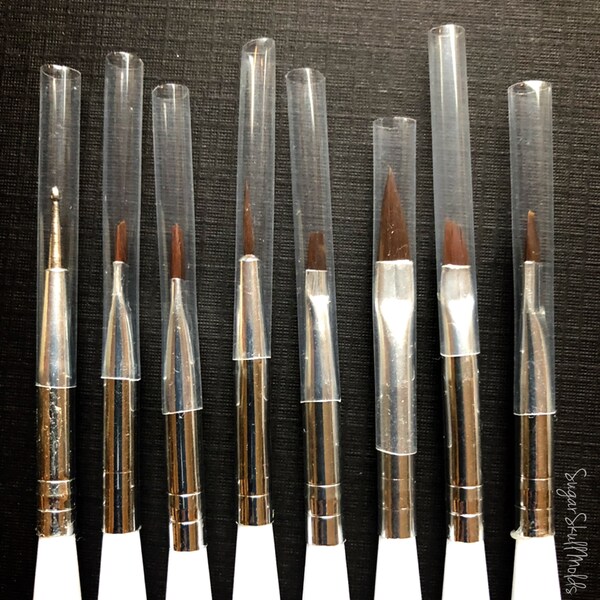 8pc Paintbrush and Dotting Tool Set For Glazing Resin Pieces