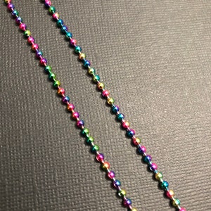 20PCS Ball Chain With Connector Clasp Ball Chains, Multi Color