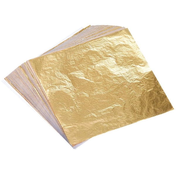 100 Sheets Of Gold Metal Foil Leaf Sheets 14x14cm