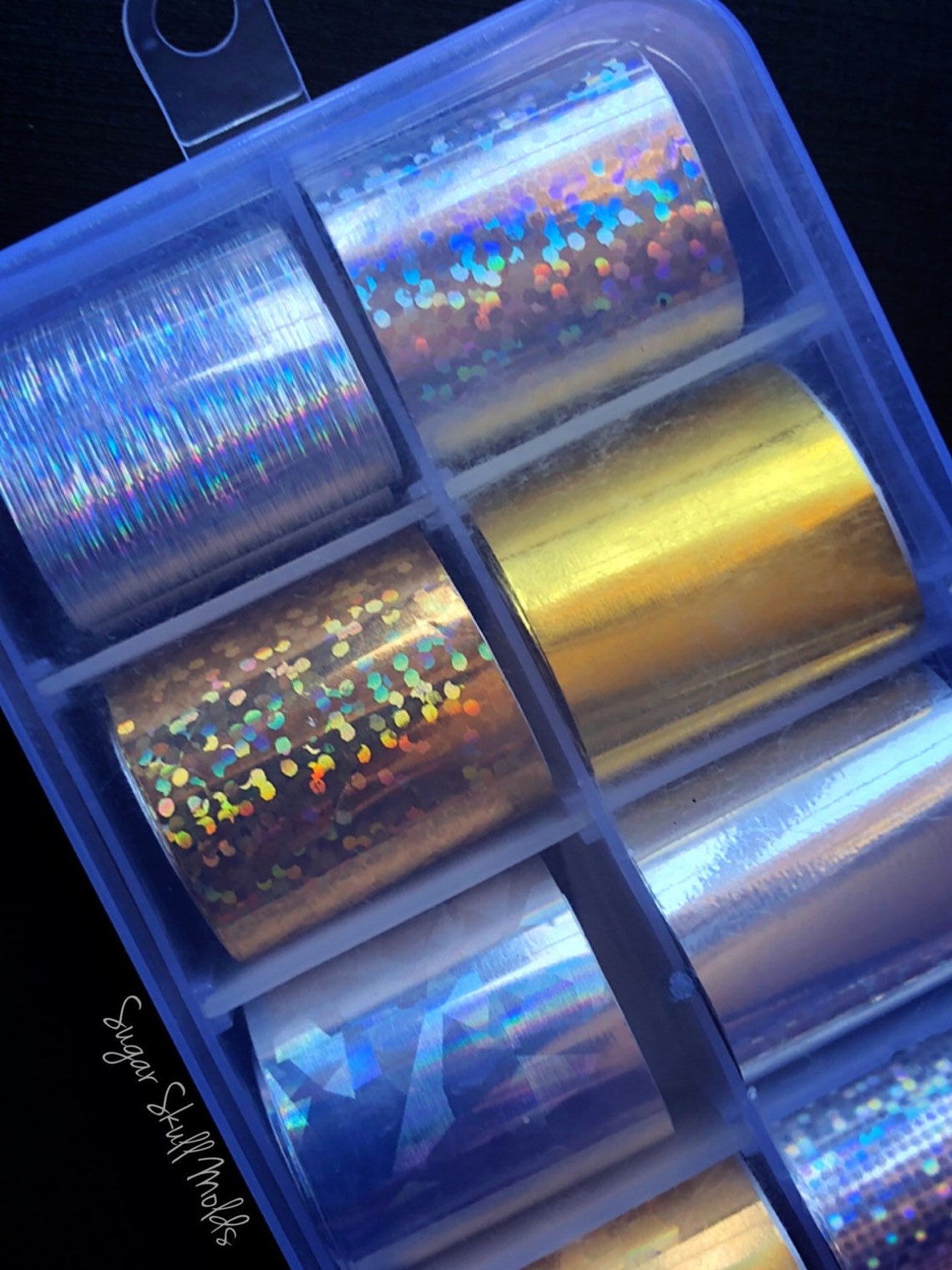 10pc-assorted-gold-and-silver-holographic-laser-foil-sheets-etsy