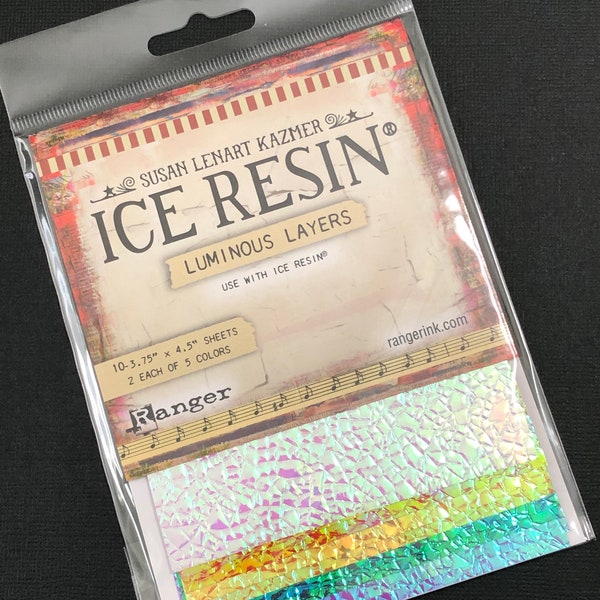 10pc Ice Resin Assorted Iridescent Luminous Layers Art Sheets For Resin Crafts and More
