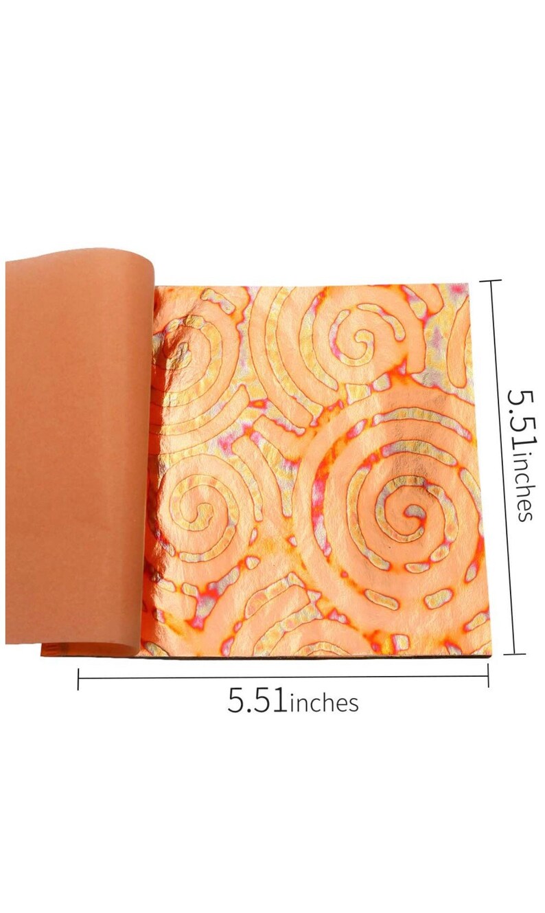 10 Sheets Of Variegated Metal Foil Leaf Sheets Gold Red SWIRL Etsy