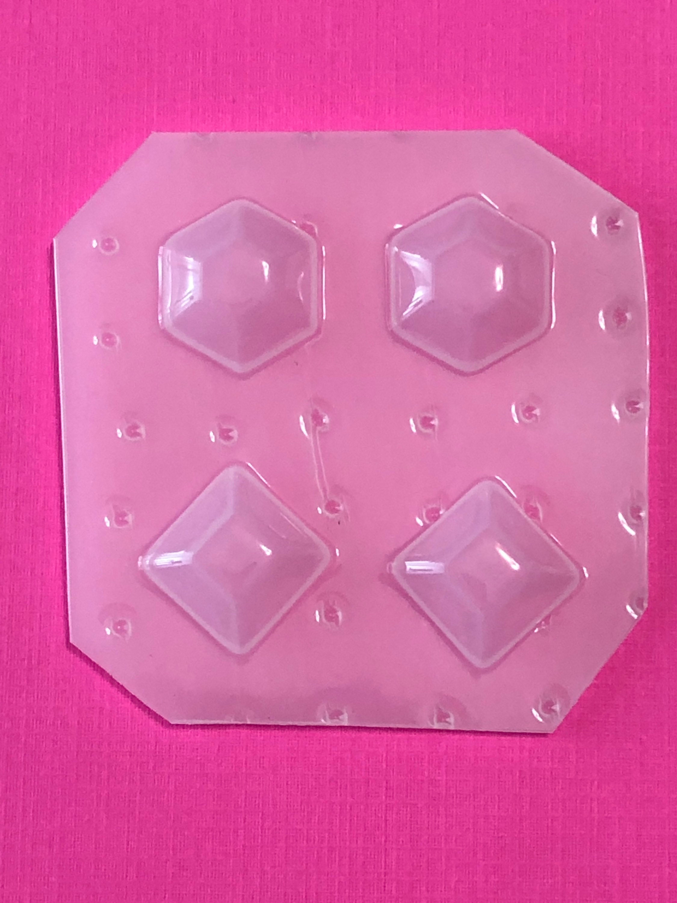 3pcs Hexagon Plastic Cutting Molds Polymer Clay Jewellery Earring