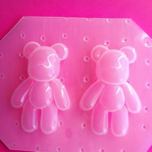 2pc Kawaii Chubby Teddy Bear Decoden Flexible Plastic Mold For Resin Crafts