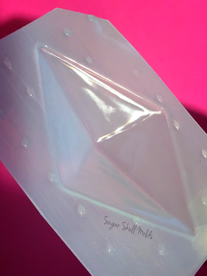 Faceted Large Diamond Rhombus Jewel Shape Flexible Plastic Mold For Resin Crafts Cosplay image 2