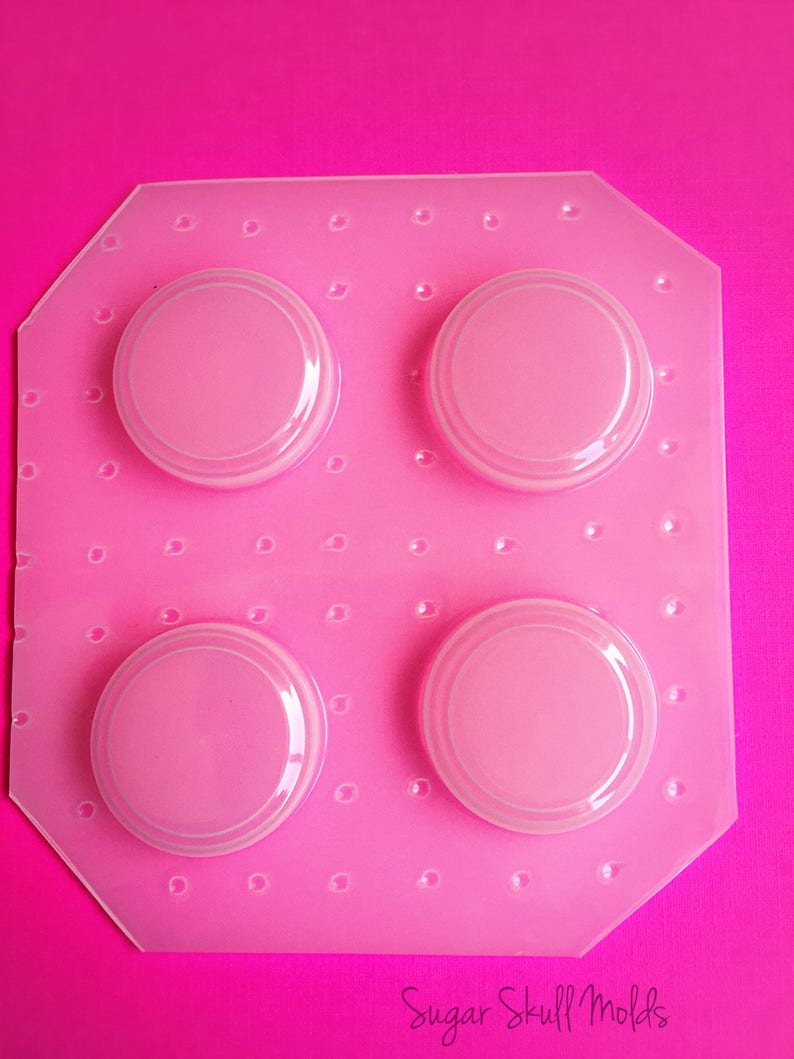 4pc Small 1/&14 Inch Flat Beveled Coin Round Dome Flexible Plastic Mold For Resin Jewelry Crafts
