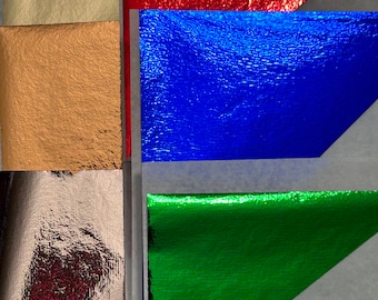 30 Sheets of Metal Foil Leaf Sheets Gold Red Blue Pink Purple Green Set ...