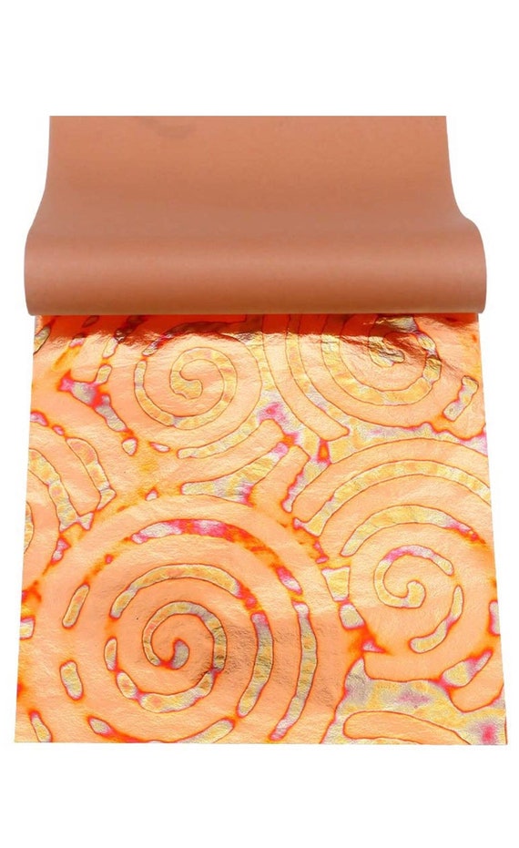 10 Sheets Of Variegated Metal Foil Leaf Sheets Gold Red SWIRL Etsy