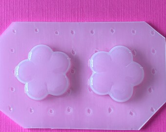 2pc 5 Round Petal Blossom Flower Flexible Plastic Mold For Resin Crafts
