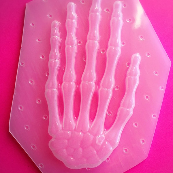 Large Detailed Skeleton Hand Left Or Right Flexible Plastic Mold For Resin Crafts YOU CHOOSE