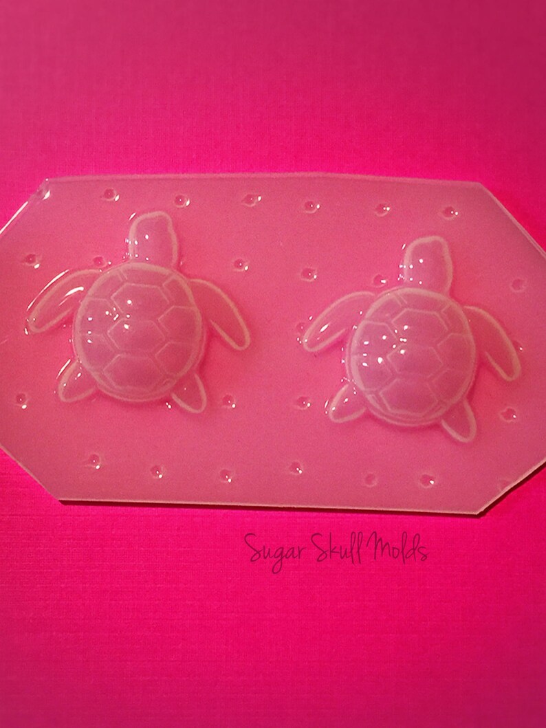 2pcs Small Kawaii Sea Turtle Flexible Plastic Mold For Resin Crafts Statement Jewelry