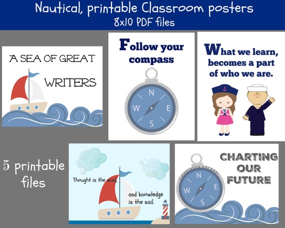 Instant Digital Download Nautical Classroom Poster Classroom Etsy