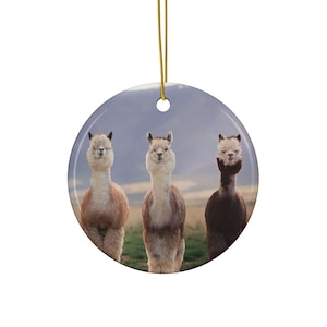 Alpaca Llama Ceramic Christmas Tree Ornament | Big 3 | Shake Bake and Cheddar | Farm & Ranch Decor