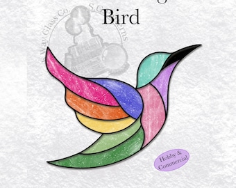 INSTANT DOWNLOAD Hummingbird Stained Glass Pattern