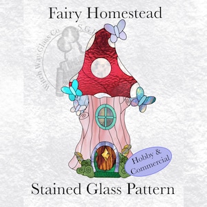 INSTANT DOWNLOAD Fairy Mushroom Stained Glass Pattern