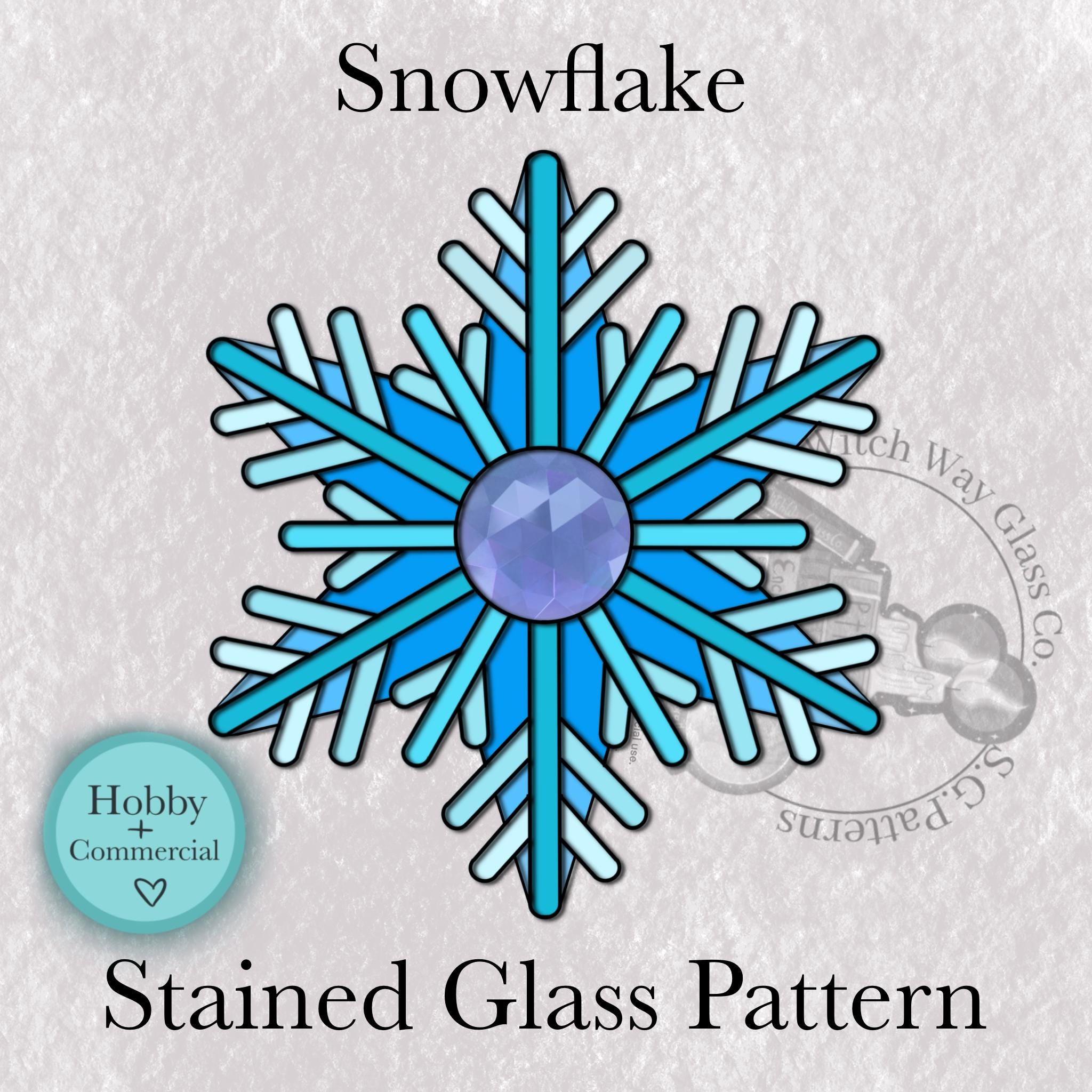 Snowflake Stained Glass Pattern Digital Download PDF