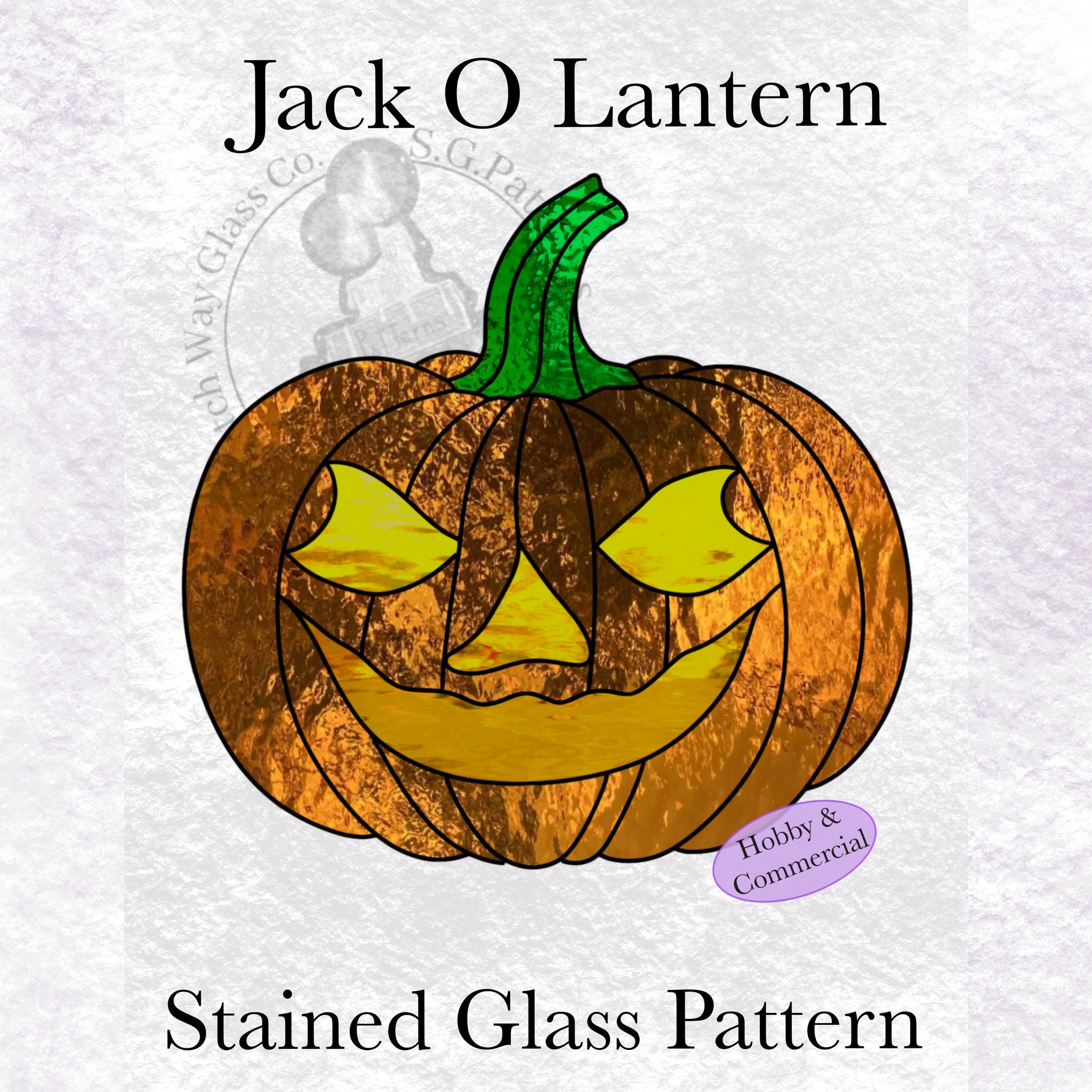 Stained Glass Jack O Lantern Pattern (Digital Download)