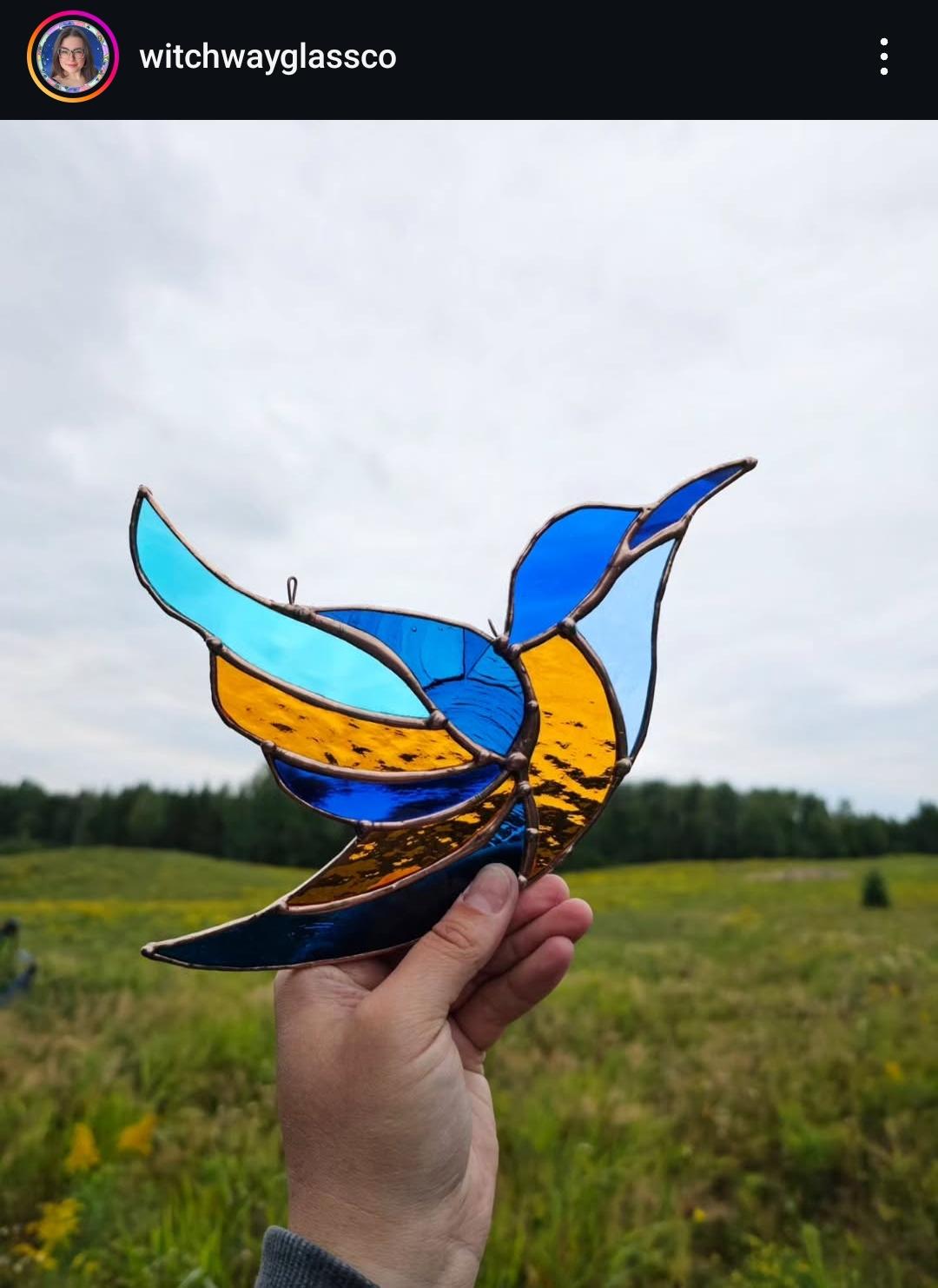 INSTANT DOWNLOAD Hummingbird Stained Glass Pattern - Thumbnail 2