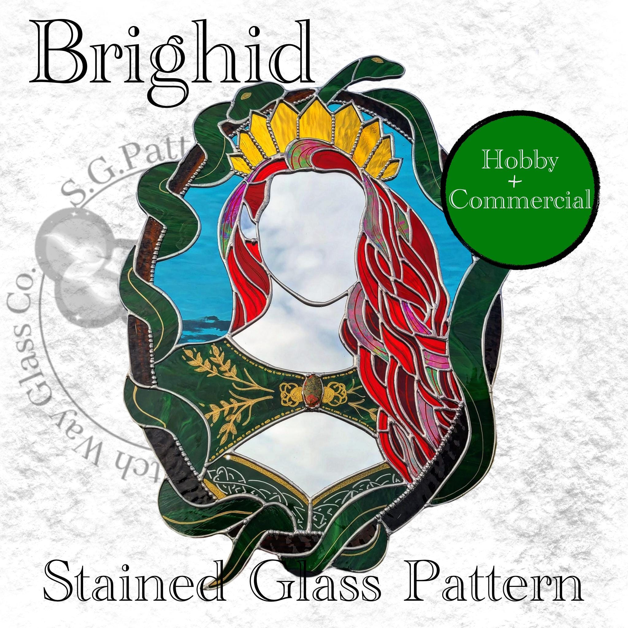 Celtic Goddess Stained Glass Pattern: Commercial & Hobby License (PDF Pattern)