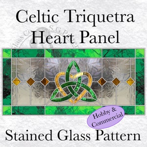 Celtic Triquetra Heart Stained Glass Pattern (Instant Download)