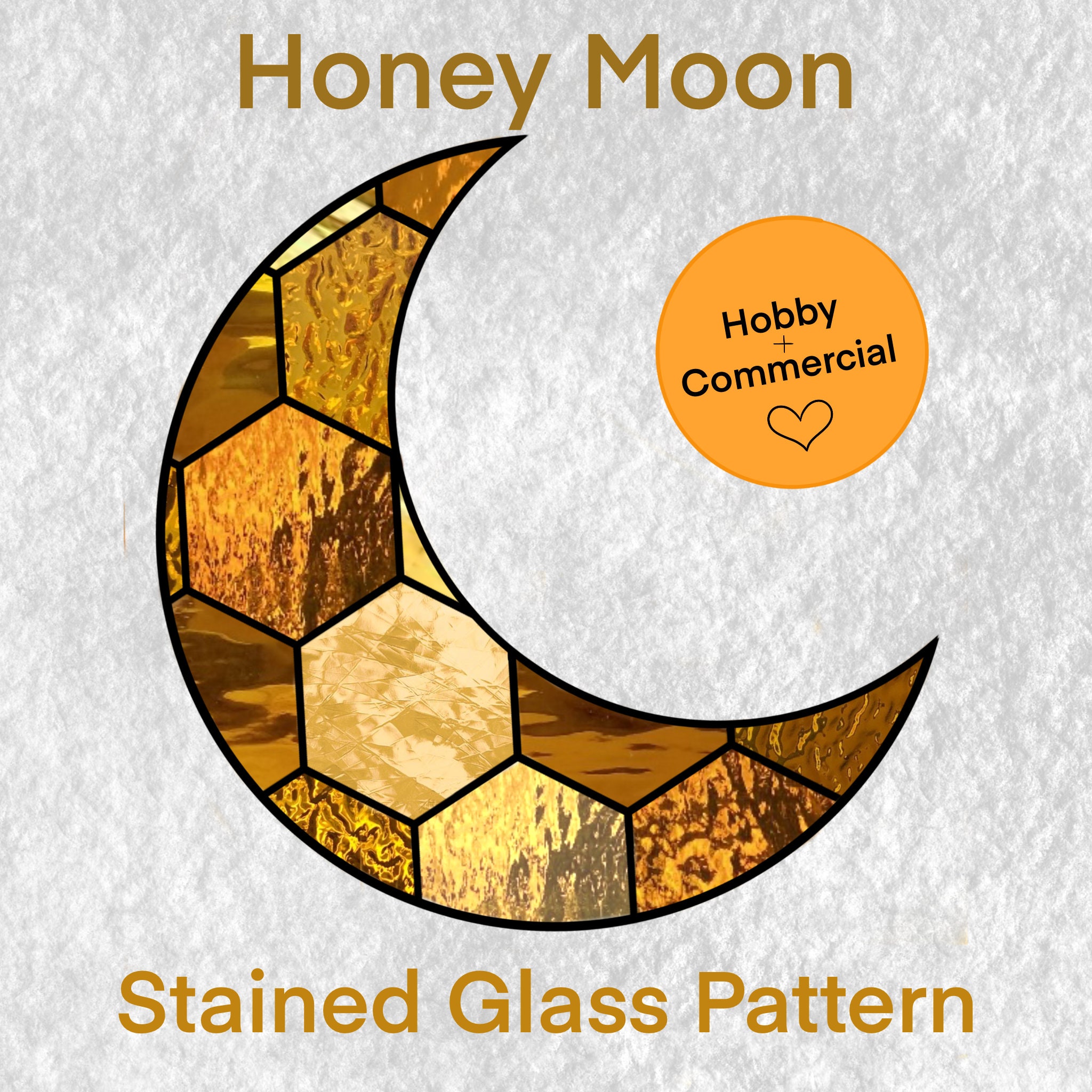 INSTANT DOWNLOAD Honey Moon Stained Glass Pattern - Image 1