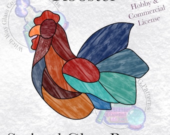INSTANT DOWNLOAD Stained Glass Rooster Pattern
