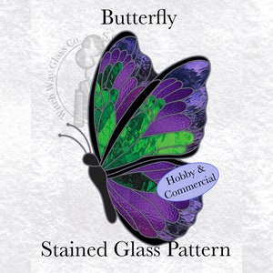 Instant DIGITAL Download Stained Glass Butterfly Pattern