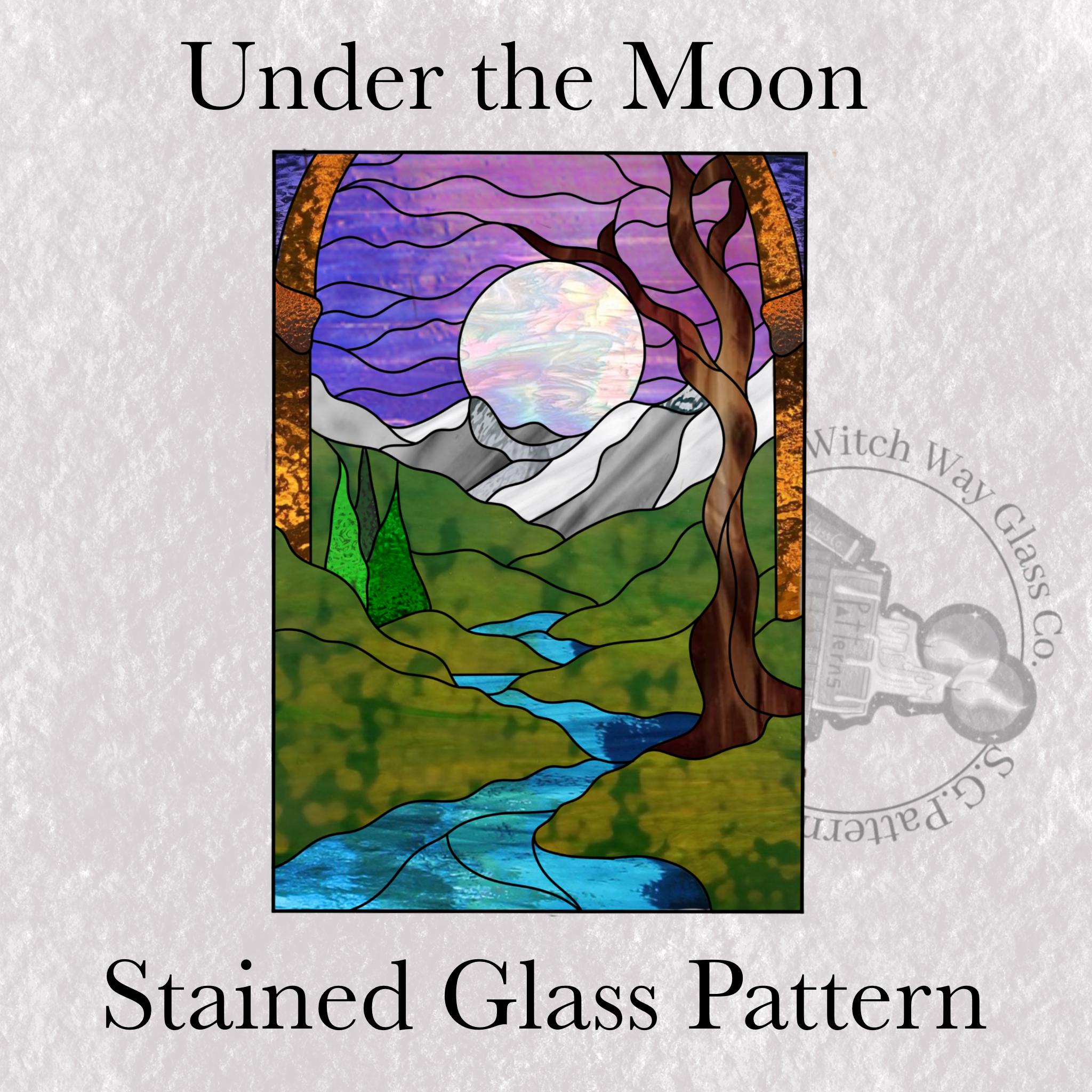 Under the Moon Stained Glass Pattern Digital Download Instant PDF