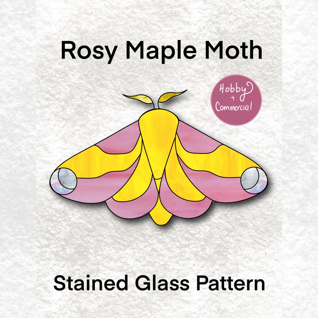 Rosy Maple Moth Stained Glass Pattern: Printable Download - Etsy