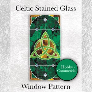 INSTANT DOWNLOAD, DIGITAL Download Celtic Stained Glass Window Pattern