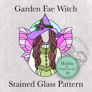 Garden Fae Fairy Stained Glass Pattern Instand Digital Download PDF