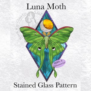 INSTANT DOWNLOAD  LunaMoth Stained Glass Pattern