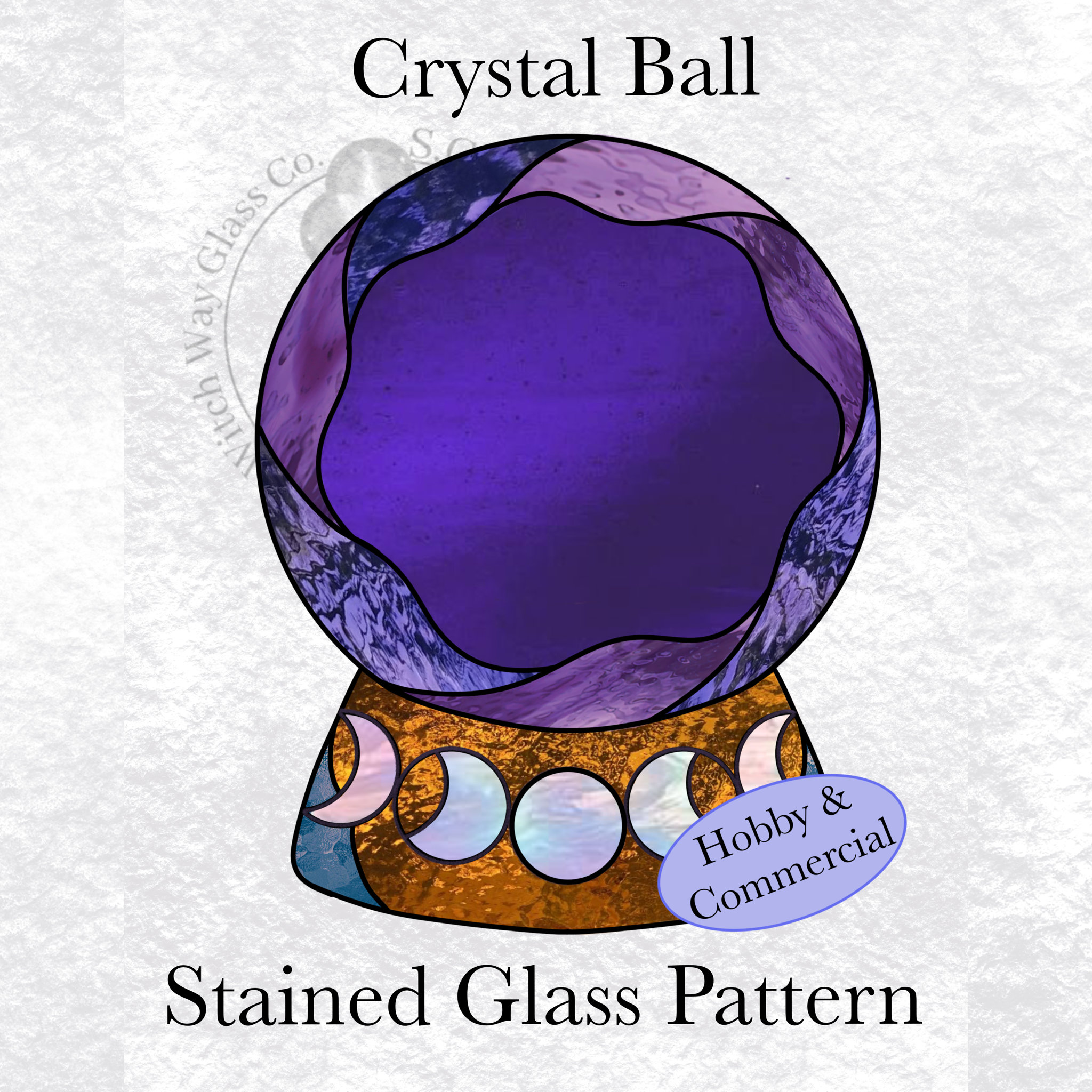 INSTANT DOWNLOAD Crystal Ball Stained Glass Pattern - Image 1