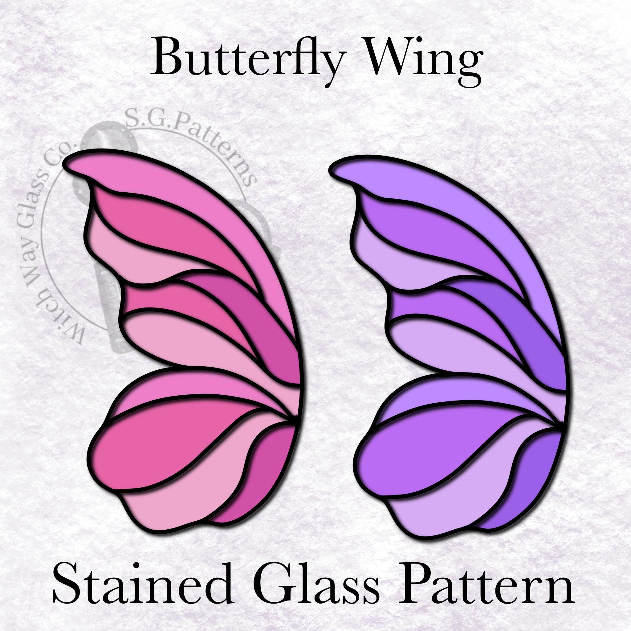 Butterfly Wing Stained Glass Pattern Instant Digital Download PDF