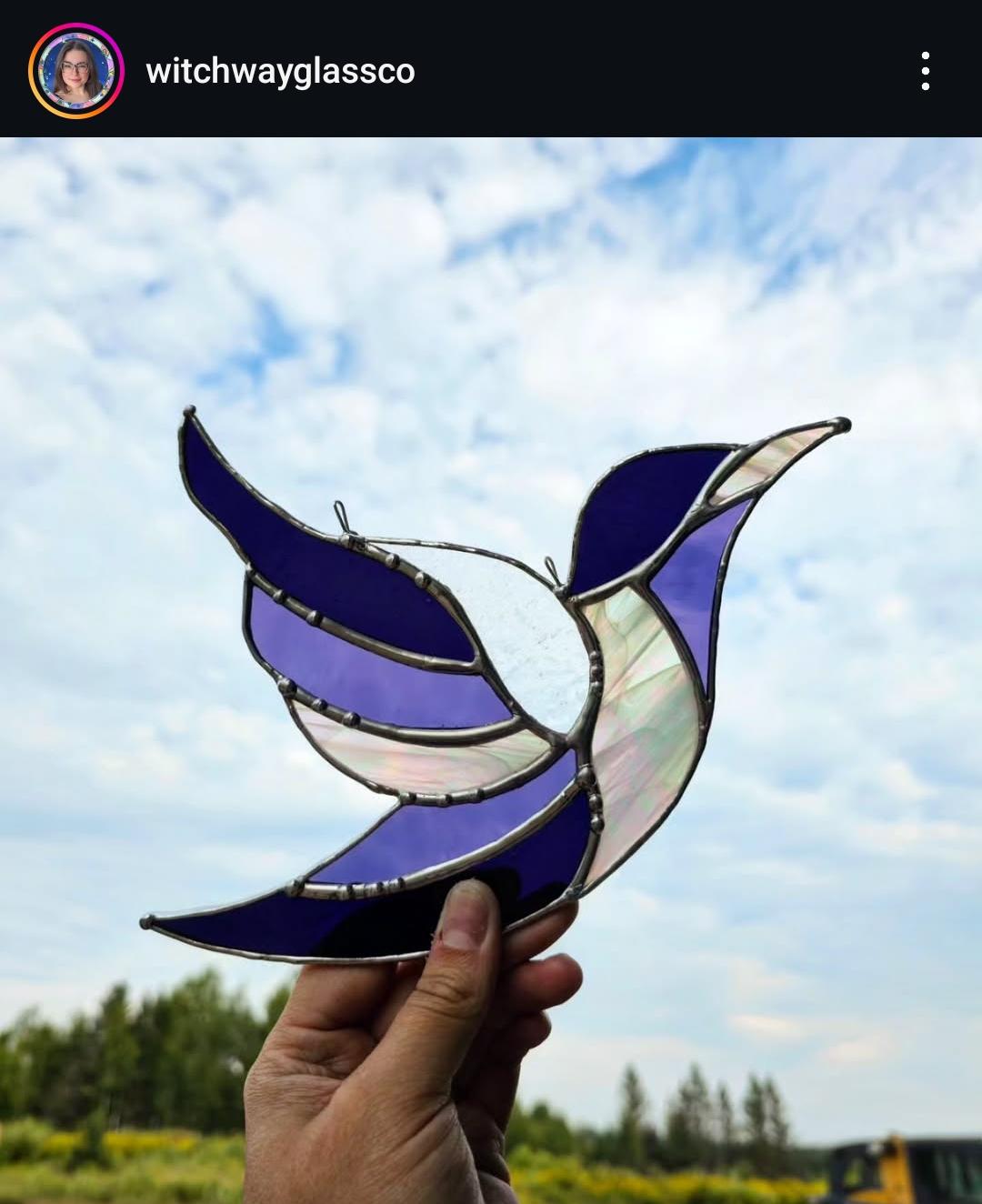 INSTANT DOWNLOAD Hummingbird Stained Glass Pattern - Thumbnail 3