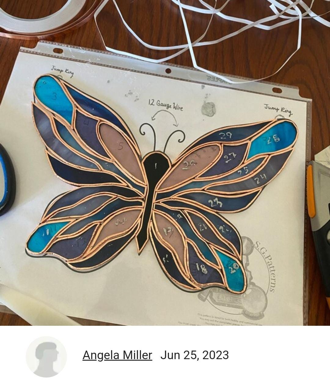 IINSTANT DOWNLOAD Butterfly Stained Glass Pattern - Thumbnail 2