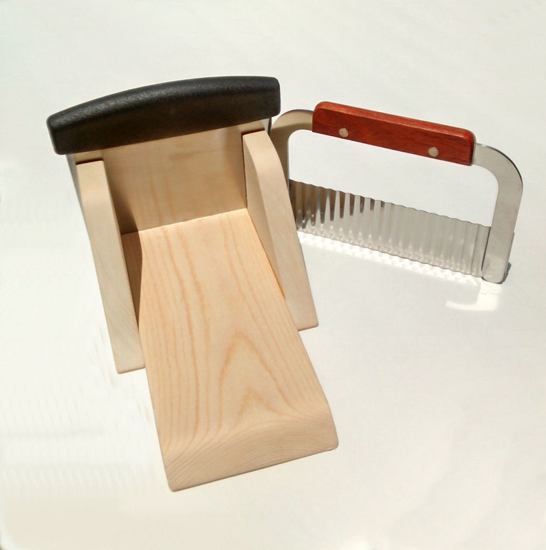 Wood Soap Cutting Box with Blade and Wavy Cutter Etsy
