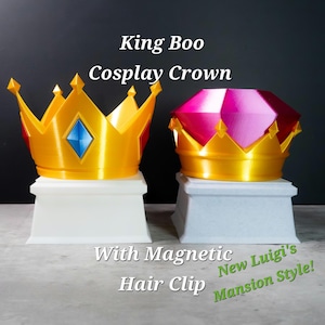 King Boo Super Mario Bros Cosplay Krone Replik Mit Abnehmbarer Magnetischer Haar Perücke/Clip