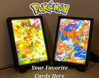 Personalized Pokemon Card Lamp Custom Light-up Lithophane With 3D Printed Magnetic Frame