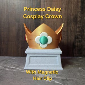 Princess Daisy Super Mario Bros Cosplay Crown Replica With Removable Magnetic Hair/Wig Clip