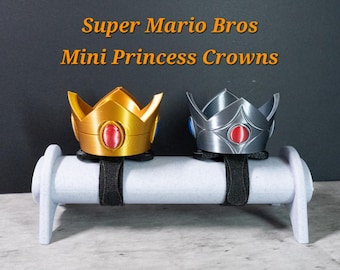 Princess Peach and Rosalina Mini Headset Crowns With Removable Magnetic Base Super Mario Bros