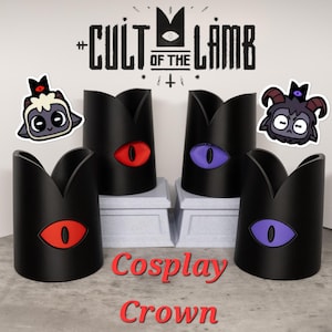 Cult of the Lamb Cosplay Crown + Horns Replica With Removable Magnetic Hair/Wig Clip