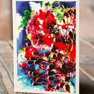 Australian red flowering gum greeting card from an original illustration