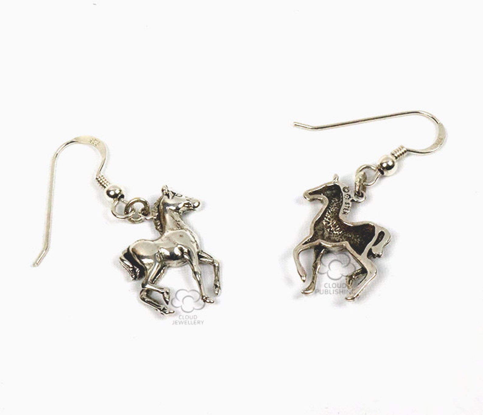 Sterling silver horse earrings | Etsy