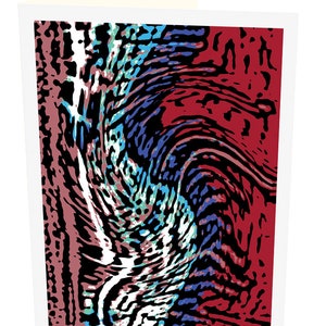 The beach abstract interaction of surf and sand in woodcut style