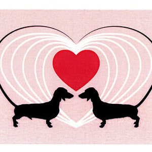 Dackel Wurst Hund Liebe Grußkarte von Sally Pryor