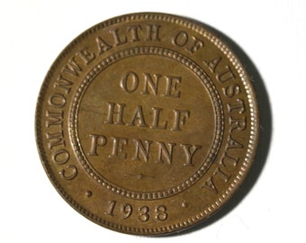 AUSTRALIA 1938 Half Penny with Mint Bloom EXCEPTIONAL Coin