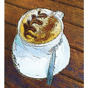 Ilustración de la tarjeta de felicitación de la taza de café