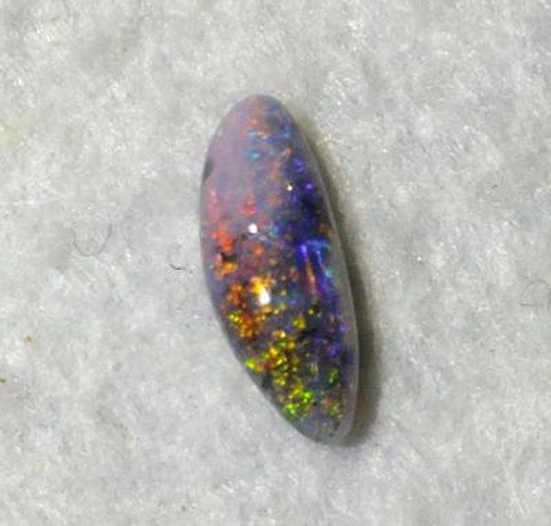 Black opal multi coloured Red Blue Green freeform 0.72ct Australian Opal